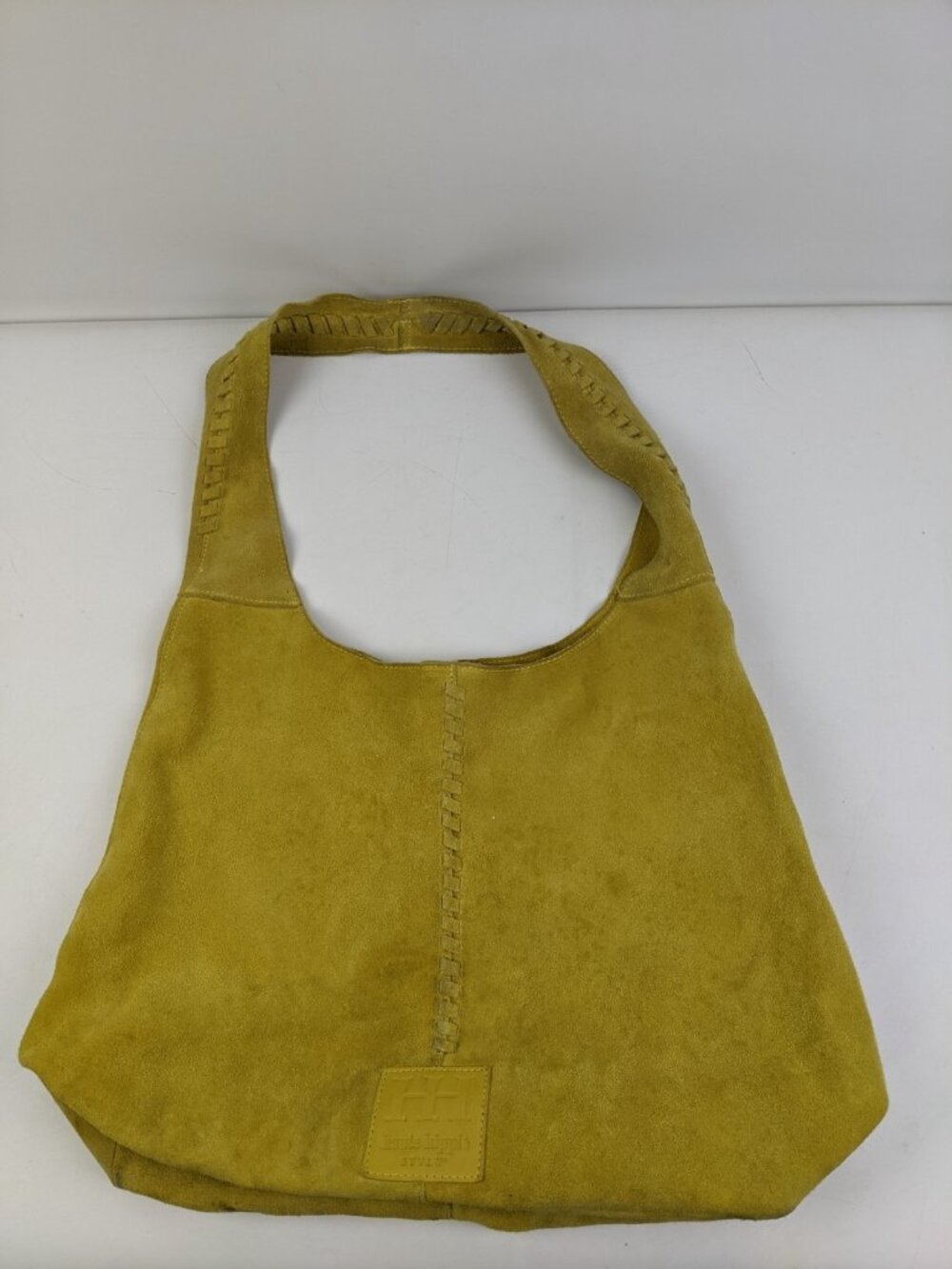 Haute Hippie 100% Leather Festival Suede Hobo Mustard Purse Bag Plus Wallet - Picture 2 of 16